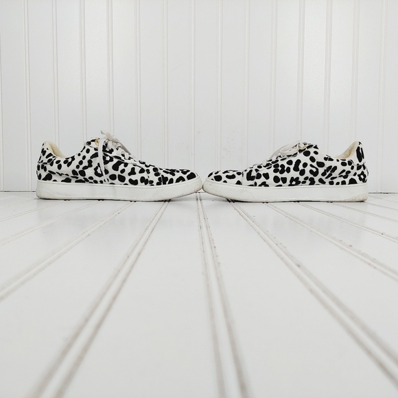 Topshop Women Black White Leopard Print Canvas Sneakers A990 - Picture 7 of 14